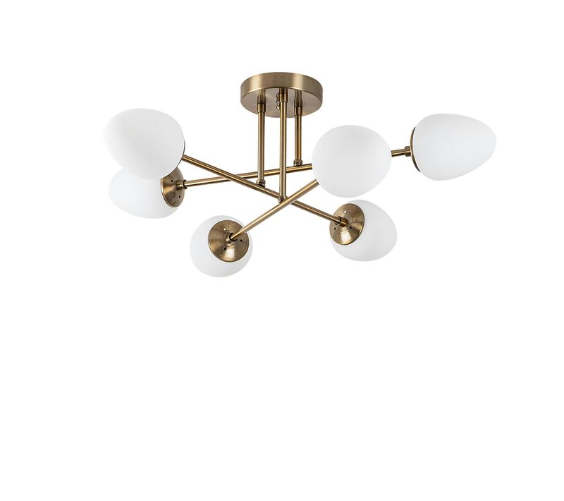 Suspension Salon Moderne – 6 Cônes, Effet Laiton Sierre