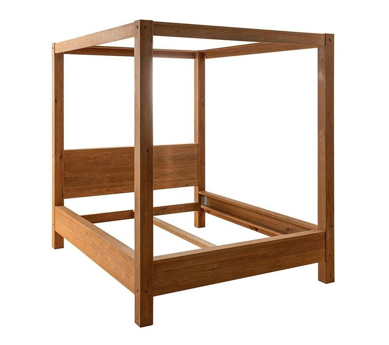 Lit Baldaquin Cadre 180x220 Cm En Bois – Style Naturel Verbier