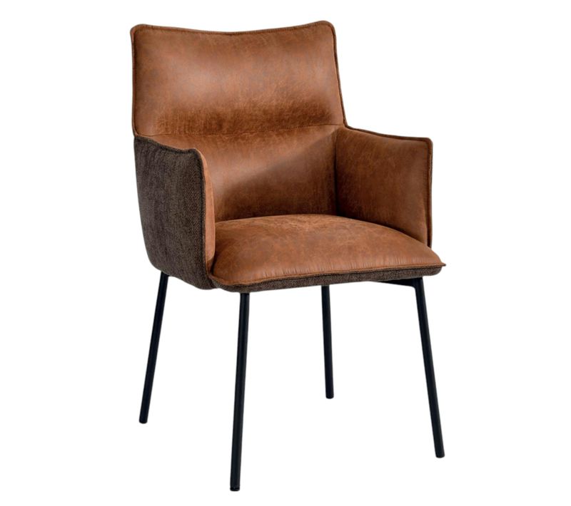 Chaise De Salle à Manger Bi-matière Marron (lot De 2) Kerala