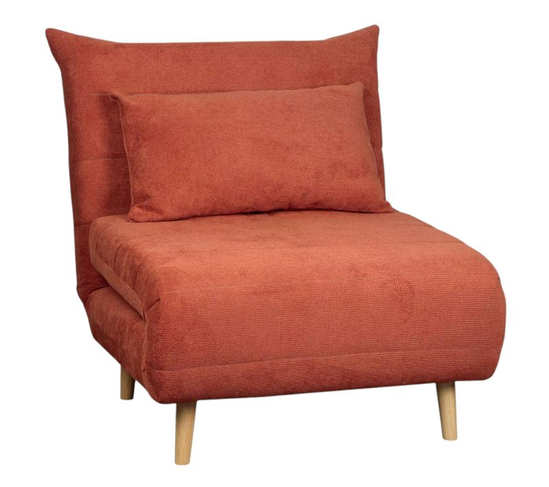 Fauteuil Convertible 1 Place Rouille - Coussin Inclus Palau