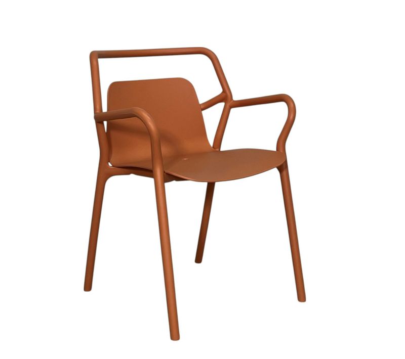 Chaise De Jardin Design Orange, Empilable (lot De 2) Pineto