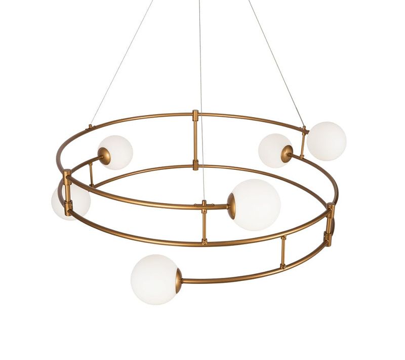 Suspension Moderne - 6 Globes Sur Structure Spirale Deltona