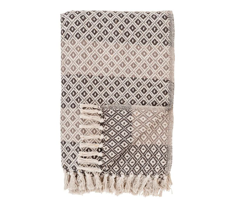 Jeté De Canapé Beige et Marron – Losanges, 130x180 Cm Fallon