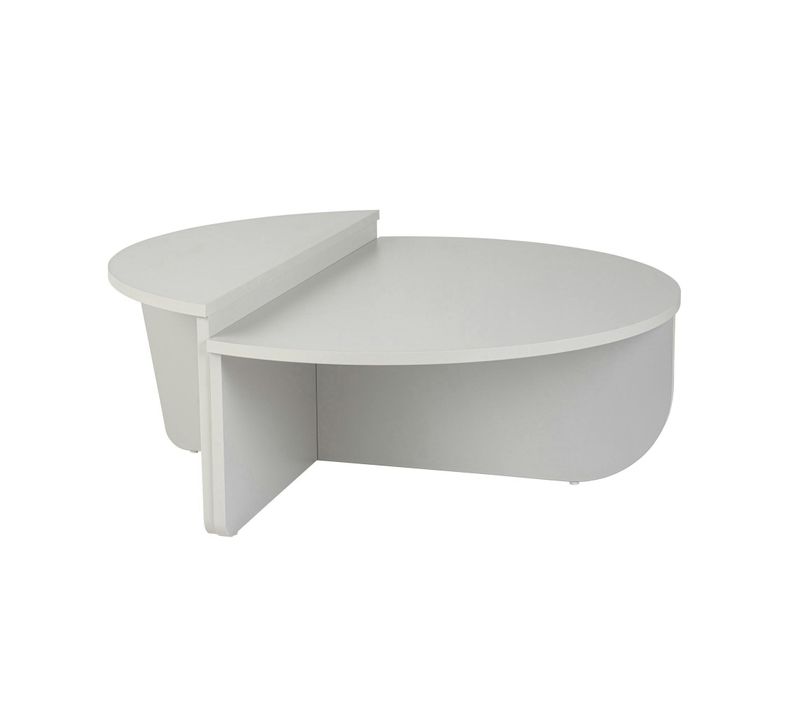 Table Basse Moderne Grise Effet Laqué - 2 Hauteurs Marfa