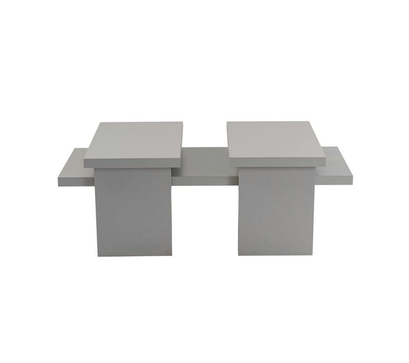 Table Basse Gigogne Design – Effet Gris Laqué (3 Pièces) Marfa