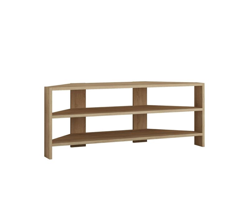 Meuble TV D'angle Rangements Ouverts - Effet Bois Clair Marfa