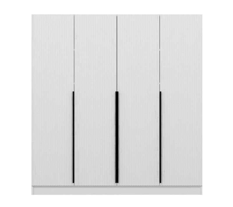 Armoire Penderie Blanche Rainurée Moderne H 210 Cm Byron