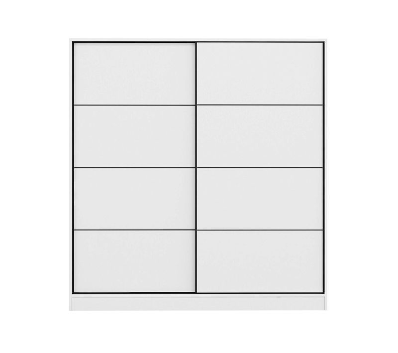 Armoire Penderie Blanche Portes Coulissantes L.180 Cm Byron