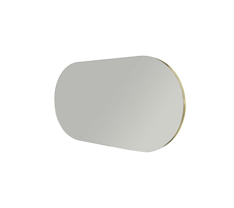 Miroir Salle De Bains Ovale Fumé, Bordure Dorée 85 Cm Cody