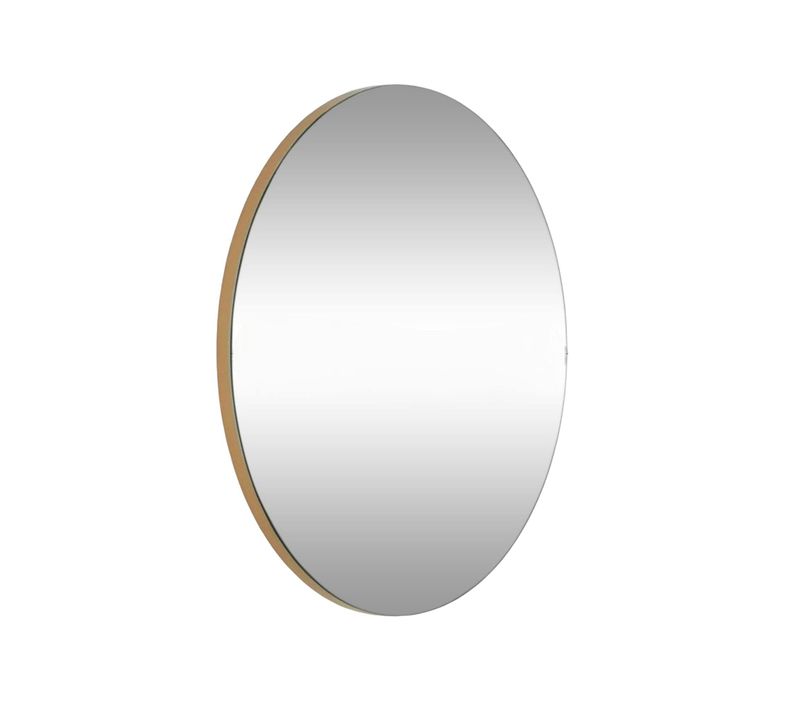 Miroir Rond Moderne Avec Bordure Dorée D.90 Cm Cody