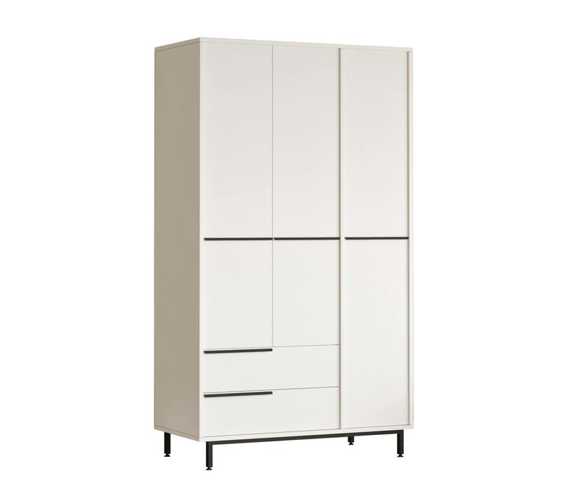 Armoire Penderie Blanche Style Moderne - 3 Portes Byron