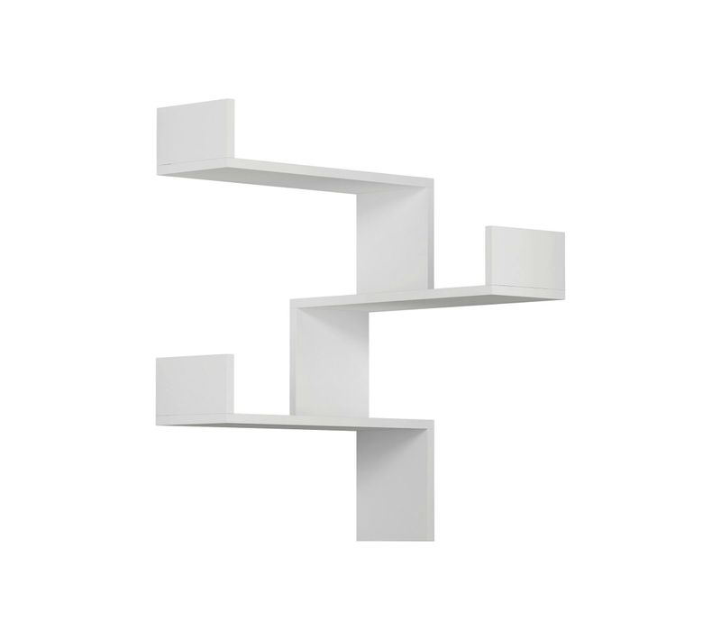 Étagère Murale D’angle Blanche– Moderne, 3 Tablettes Marfa