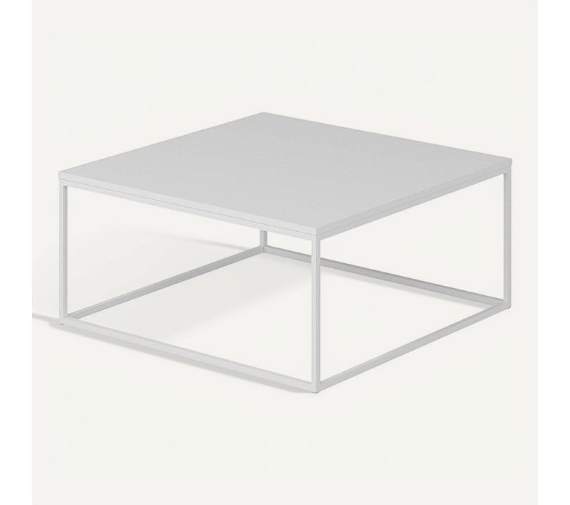 Table Basse Blanche Carrée - Style Minimaliste Jena