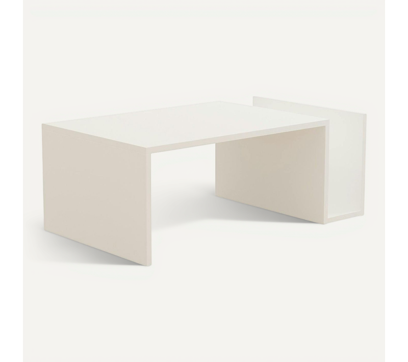 Table Basse Blanche Moderne Avec Porte-revues Marfa