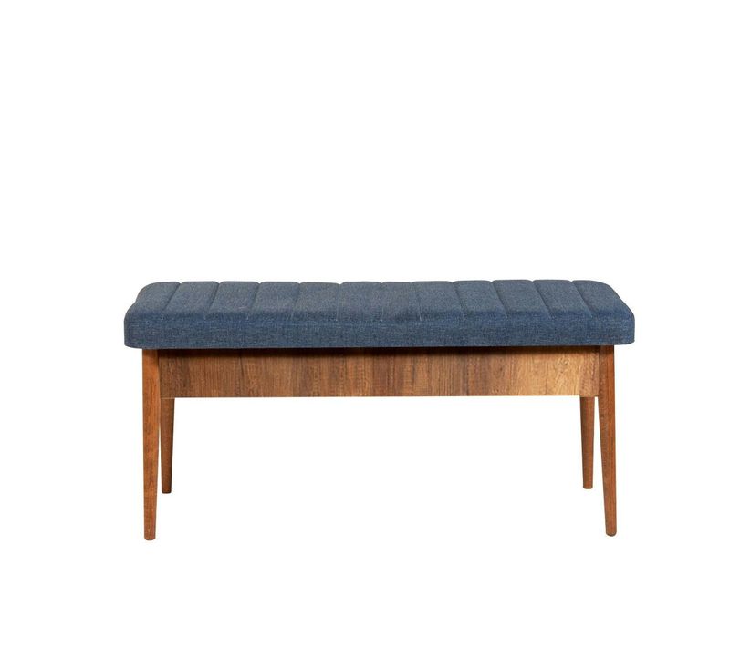 Banc D'entrée Avec Rangement En Tissu Bleu 110 Cm Rosario