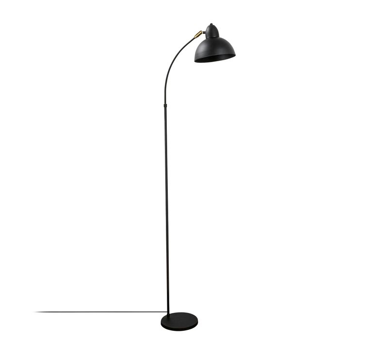 Lampadaire Vintage Noir et Doré Avec Abat-jour Orientable Sile