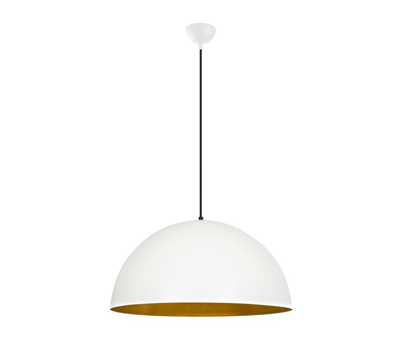 Suspension De Table Blanche Dôme Intérieur Doré Ø60 Cm Sile