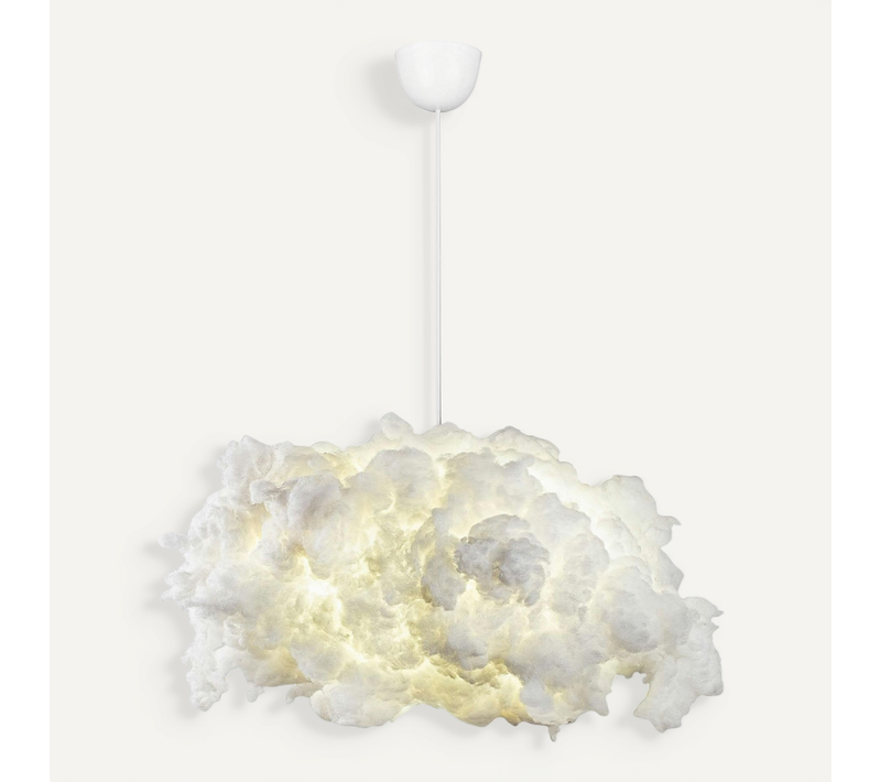 Suspension Design Blanche Effet Nuage, Pour Chambre Sile