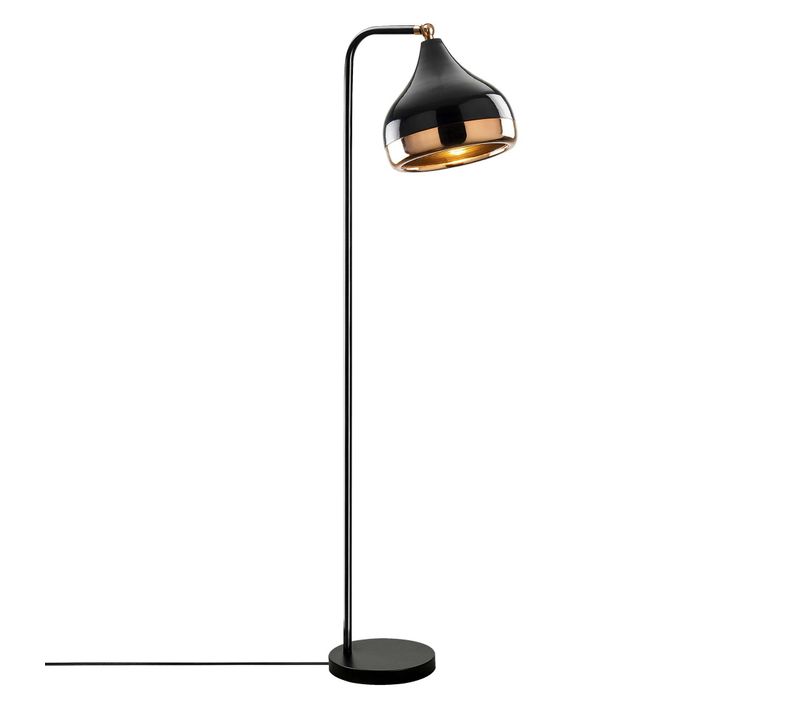 Lampadaire Design Noir Et Doré à Tête Orientable Sile