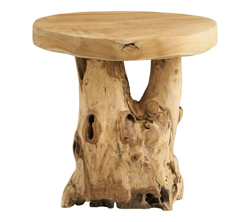 Petite Table De Salon En Teck D.40 Cm, Style Exotique Arizona