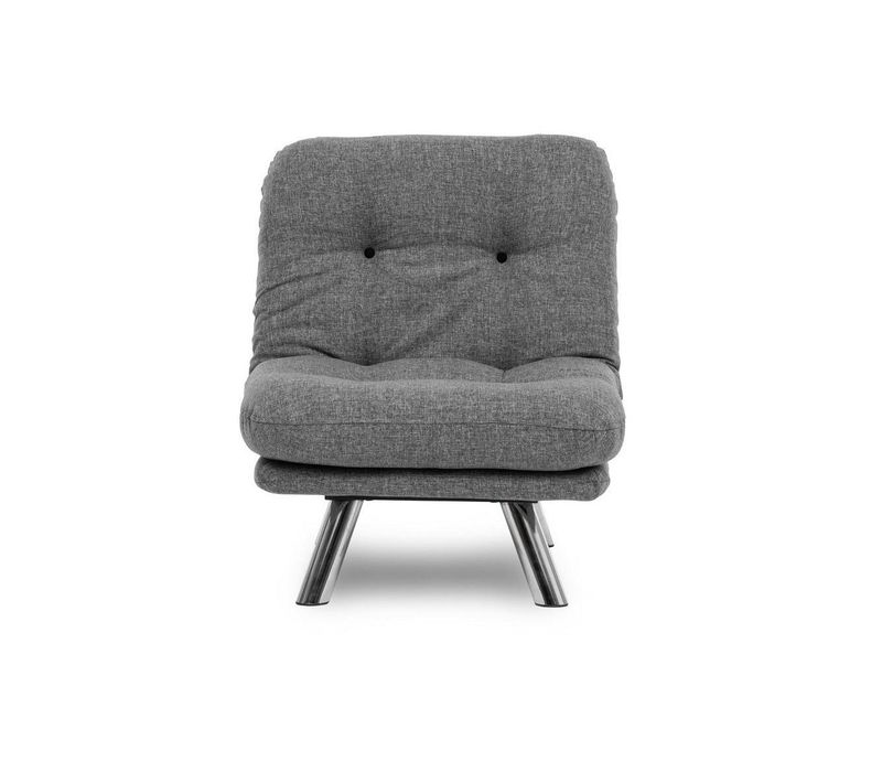Fauteuil Convertible Banquette Gris Chiné Pieds Chromés Cusco
