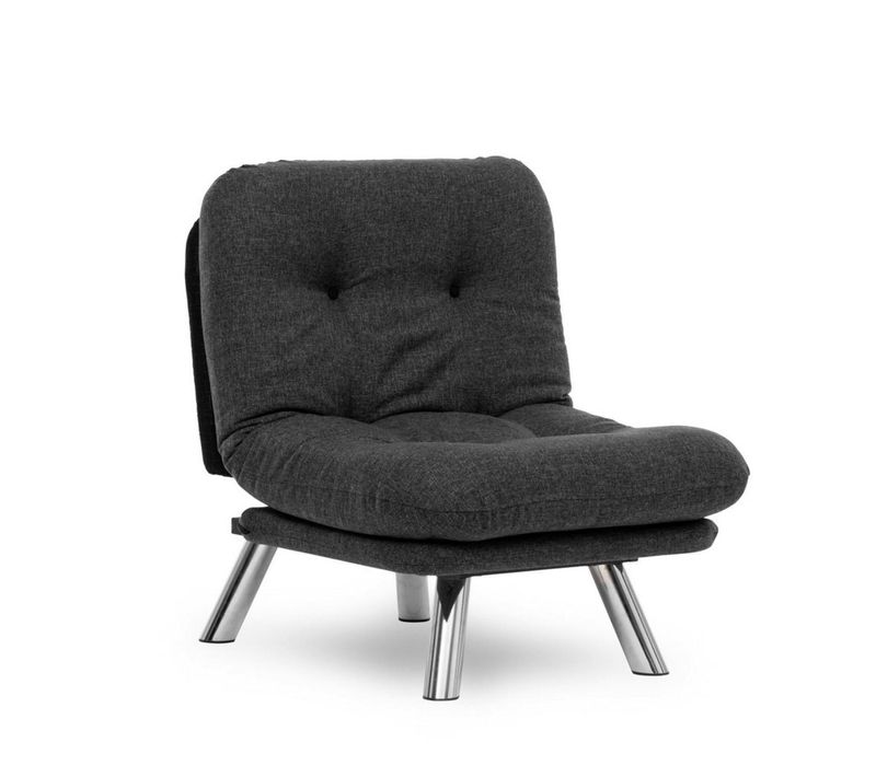 Fauteuil Convertible Banquette Gris Foncé Pieds Chromés Cusco