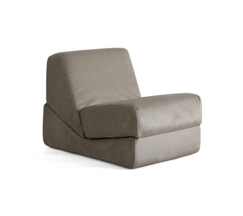 Chauffeuse Convertible Gris Velours, Lit D'appoint Sappo