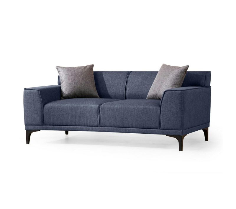 Canapé 2 Places Bleu Chiné - Accoudoirs Larges Orsay