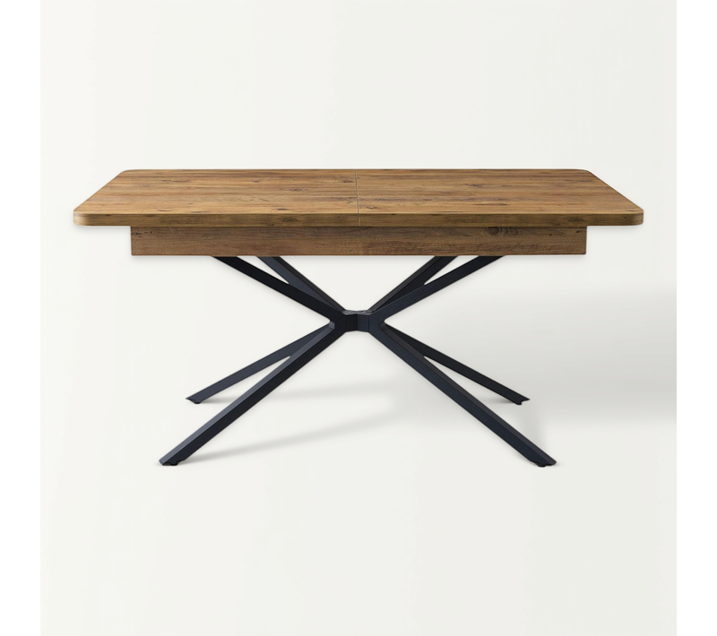 Table Extensible Effet Chêne Pied Central 160-200 Cm Jena