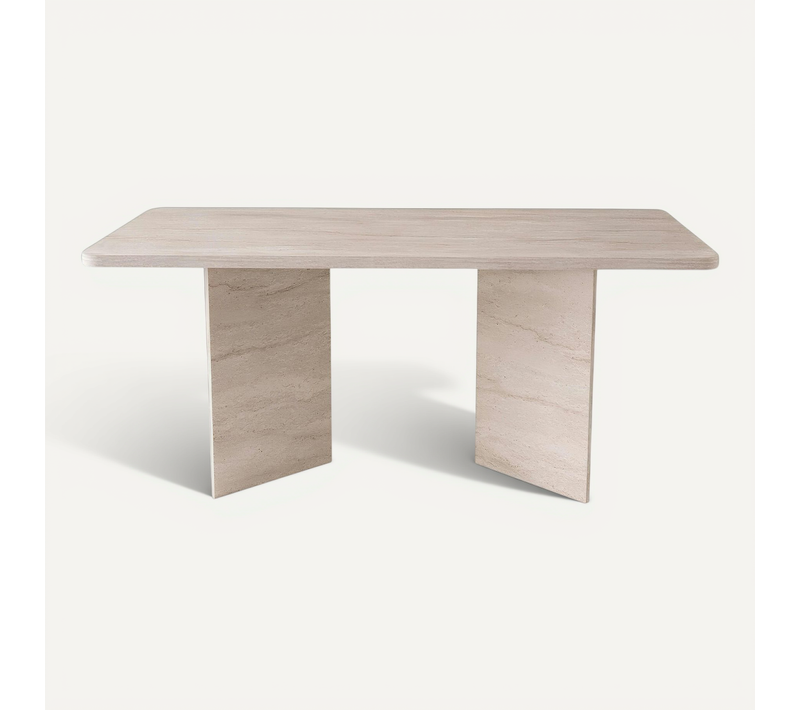 Table à Manger Design Effet Travertin Pieds V 180 Cm Marfa
