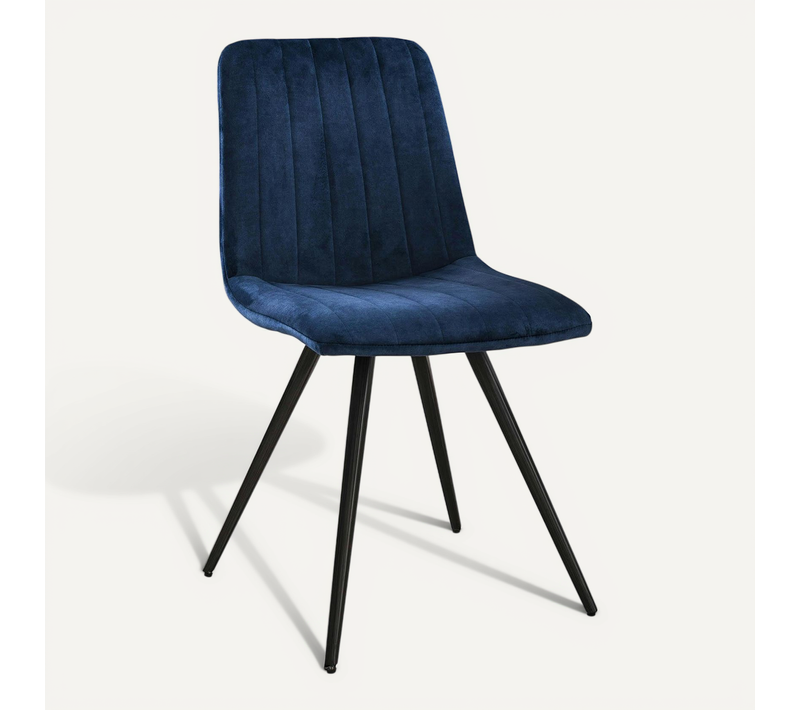 Chaise De Salle à Manger En Velours Bleu Java (lot De 2)