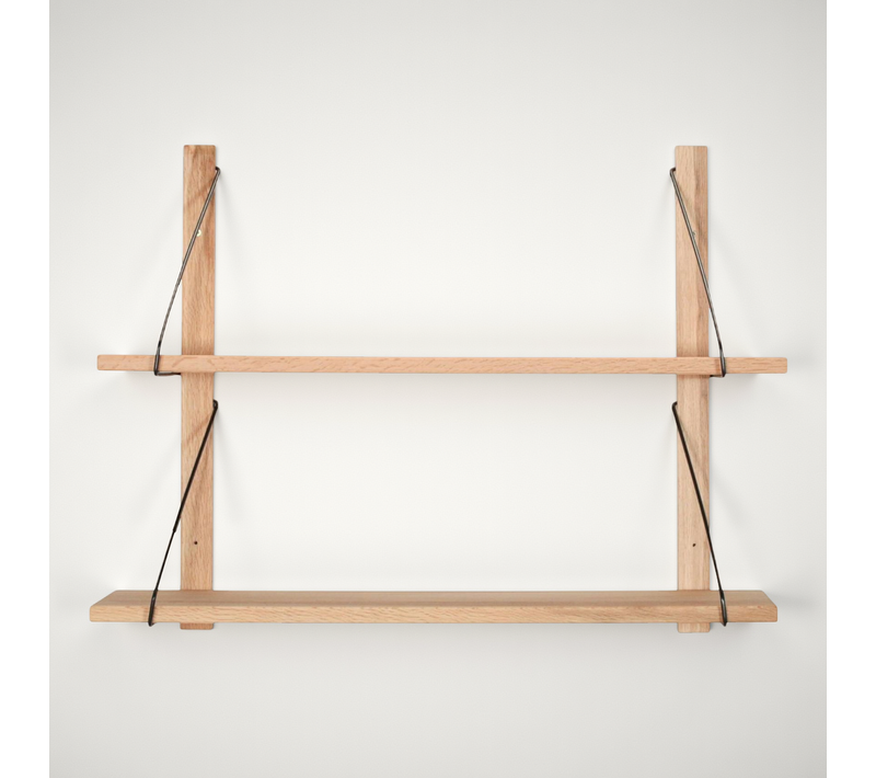 Etagère Murale Bois Massif 2 Plateaux (bois Blanc) Palerme