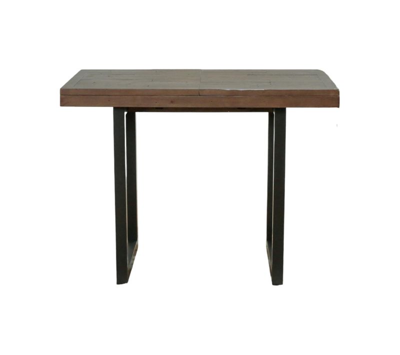 Table Haute Extensible Bois Brun Recyclé 120-160 Cm Samoa