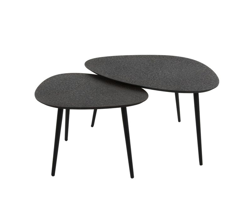 Table Basse Design Organique Grise (2 Pièces) Ralf