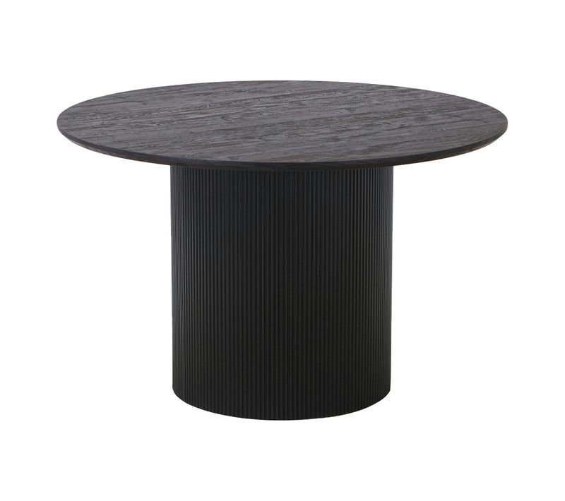 Table à Manger Ronde Effet Bois Foncé Ø120 Cm Matera