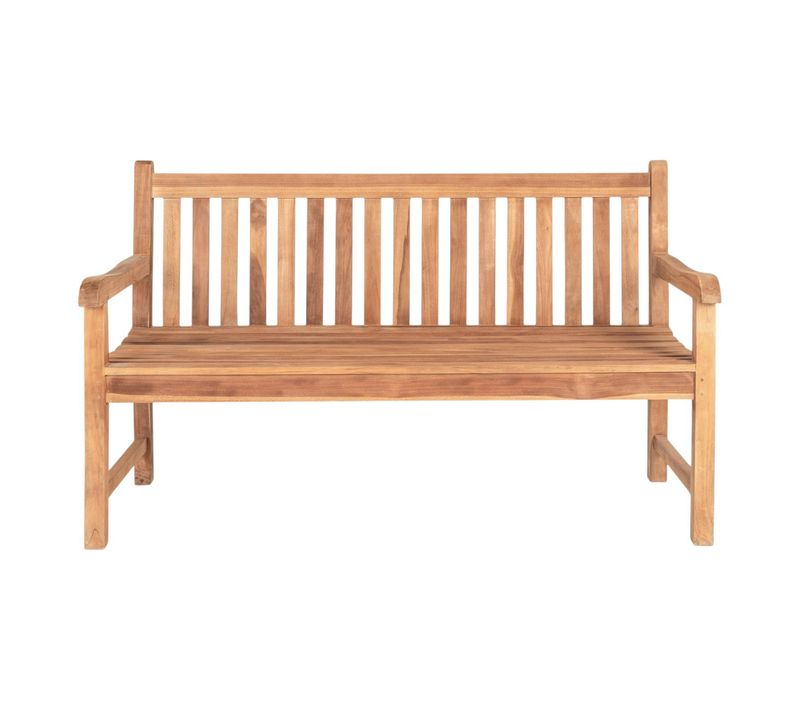 Banc De Jardin En Teck Avec Dossier à Barreaux 150 Cm Mendoza