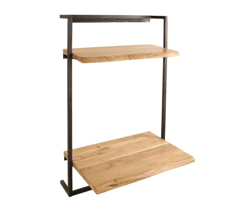 Bureau Mural En Bois D'acacia Et Métal Melbourne