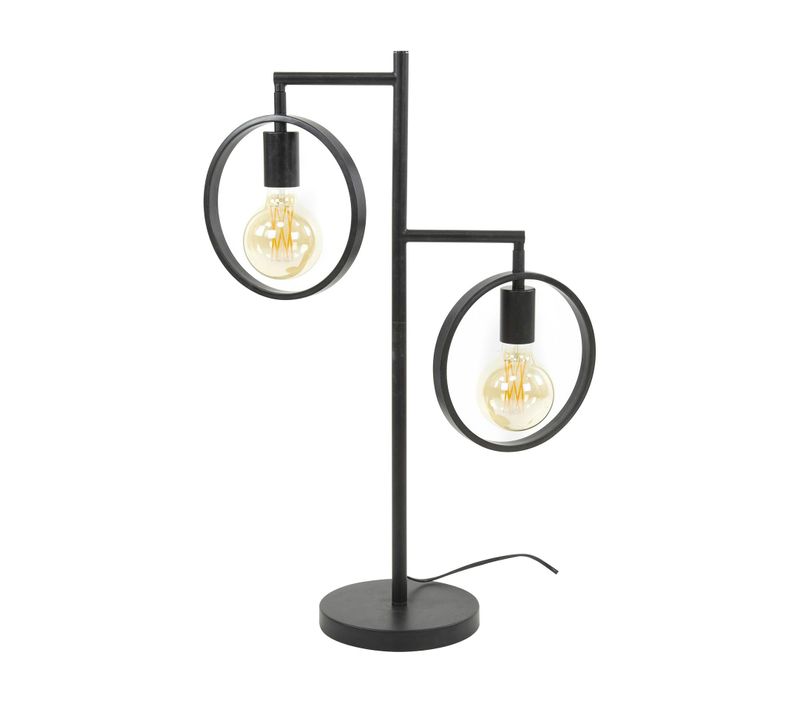 Lampe Décorative 2 Anneaux, Finition Charbon Ralf