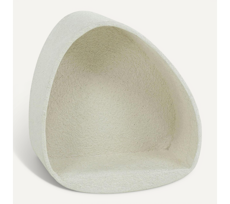 Etagère Murale Blanche En Marbre Composite Forme Organique 44 Cm Taj