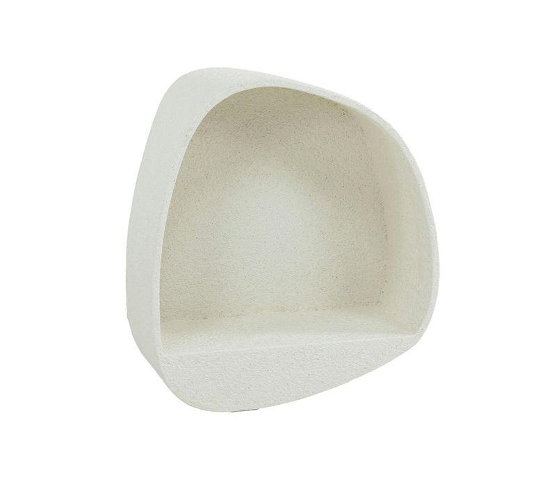 Etagère Murale Blanche En Marbre Composite Forme Organique 49 Cm Taj