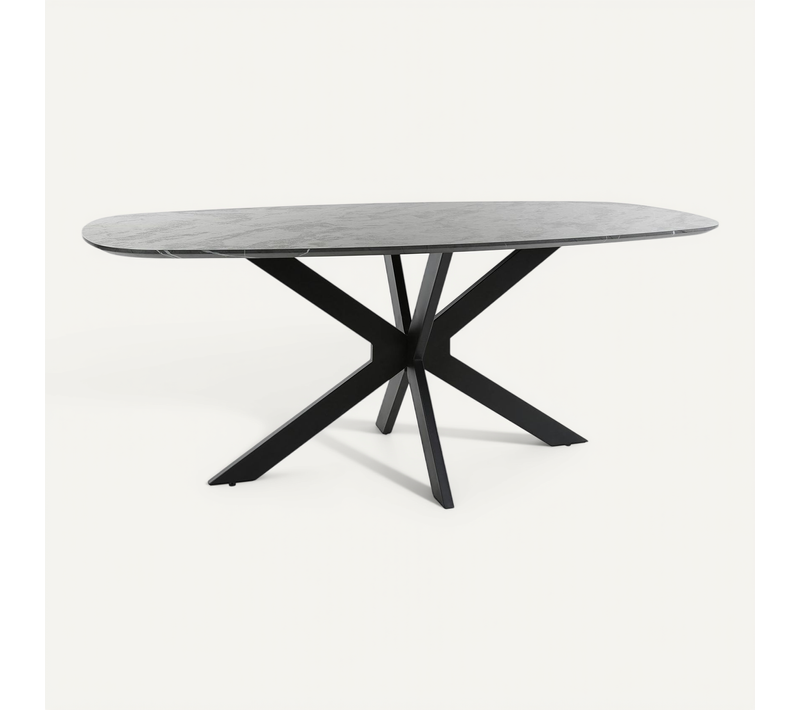 Table à Manger Organique Effet Marbre 180 Cm Ralf