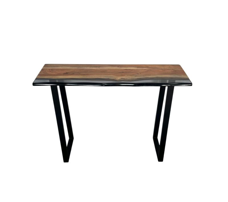 Console Epoxy Noir Et Bois D'acacia Bora