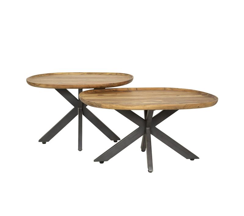 Table De Salon Gigogne à Bords Hauts En Bois D'acacia (lot De 2) Melbourne