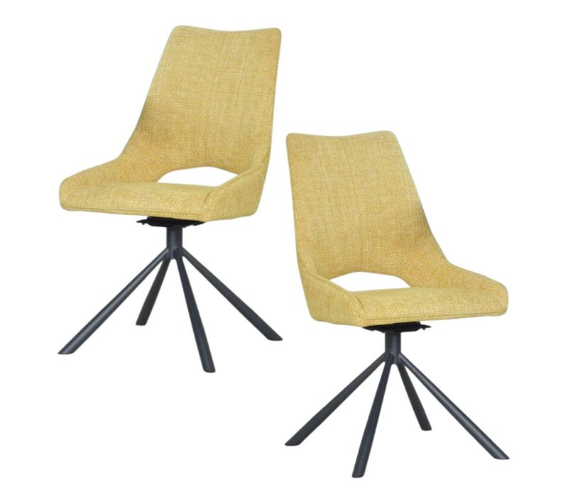 Chaise Contemporaine Pivotante Moutarde (lot De 2) Ligurie