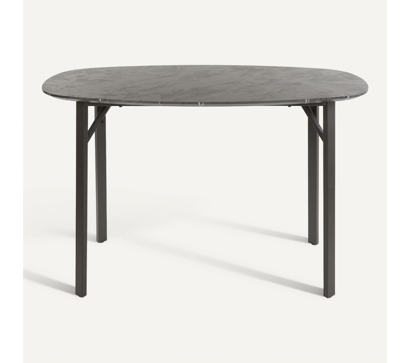 Table Haute De Cuisine Forme Organique Avec Effet Marbre 140 Cm Ralf