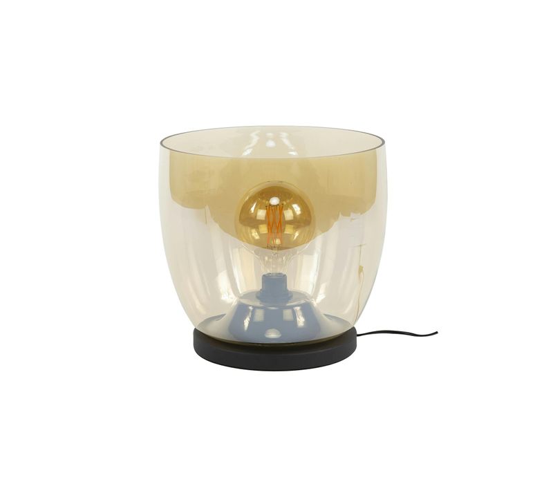Lampe De Salon Moderne Avec Vasque En Verre Ambré 32 Cm Niagara