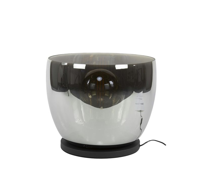 Lampe De Salon Moderne Avec Vasque En Verre Gris Fumé 41 Cm Niagara