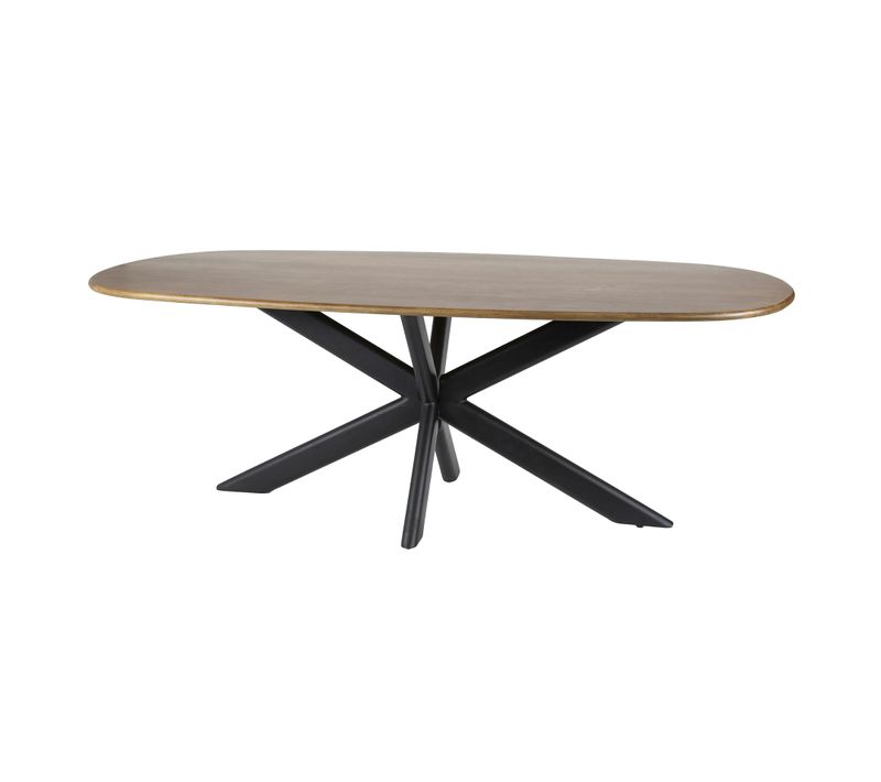 Table à Manger Moderne En Bois De Manguier Avec Pied Central 215 Cm Creek