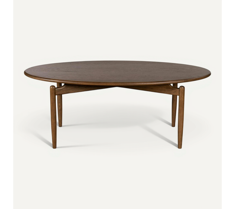 Table Basse Vintage En Bois De Chêne, Forme Ovale Bradford