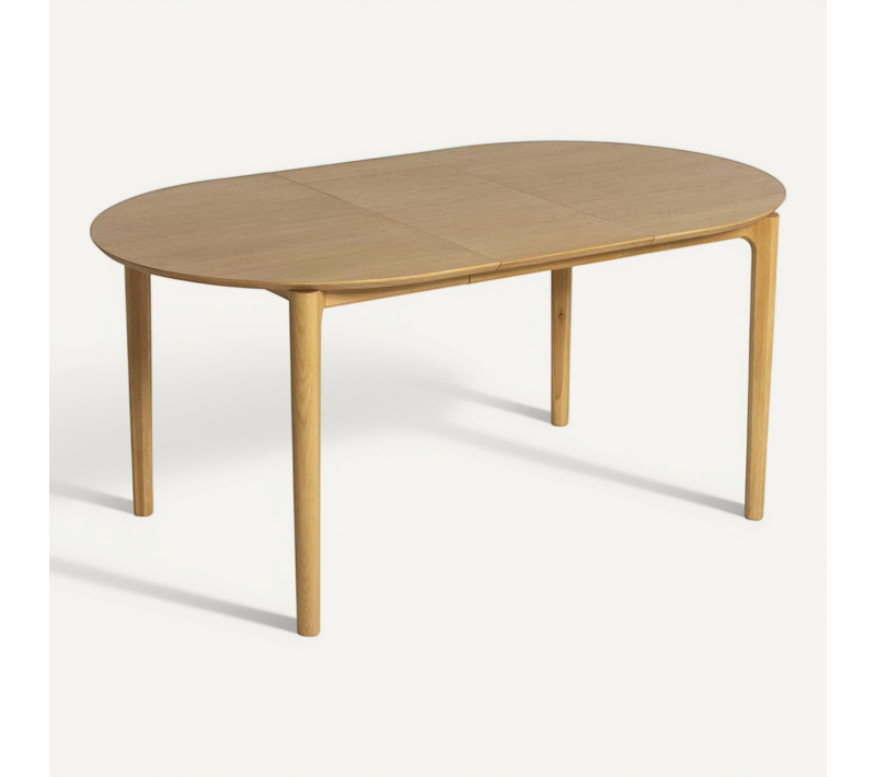 Table à Manger Ronde En Chêne Clair Avec Rallonge Intégrée 130-170 Cm Derby